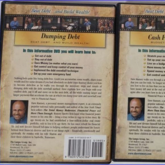 Dave Ramsey: CASH FLOW PLANNING & DUMPING DEBT - 2 DVDs Men Women All NIP - Picture 3 of 6